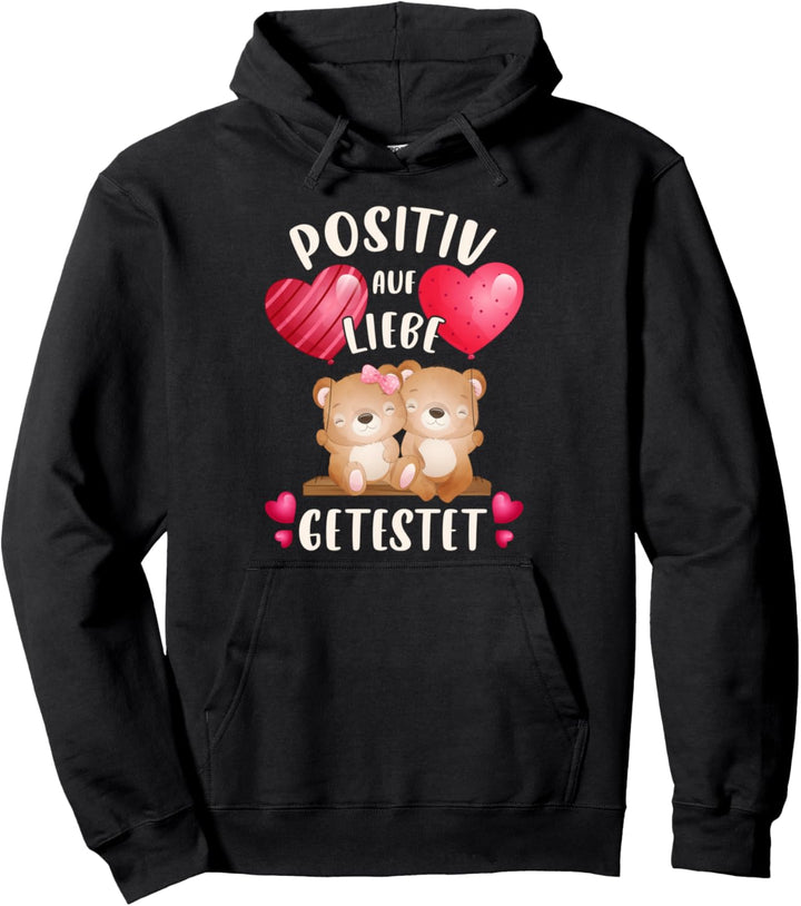 Valentinstag für Paare, Bären-Pärchen auf einer Schaukel Pullover Hoodie