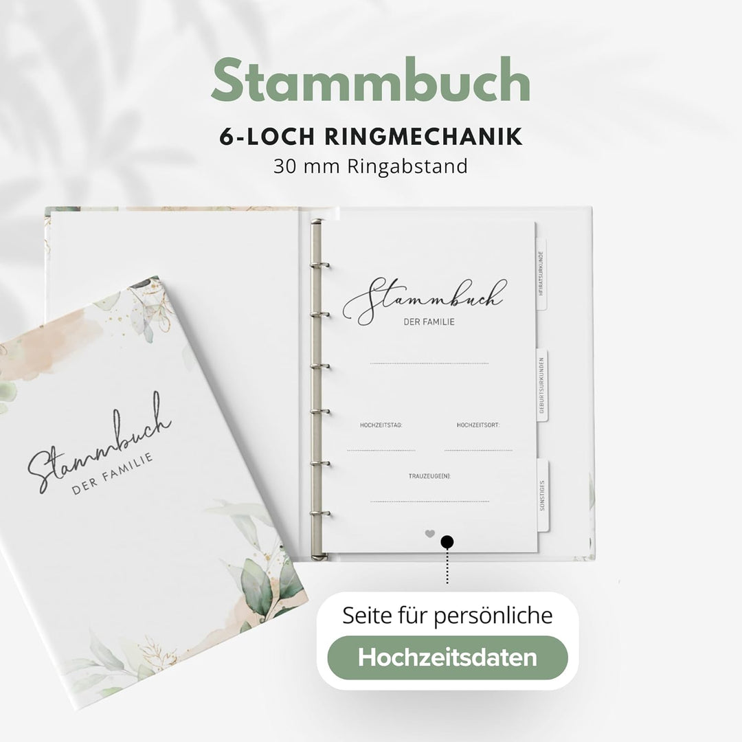 DeinWeddingshop Stammbuch der Familie - modernes Familienstammbuch - Hochzeit Standesamt - Hardcover