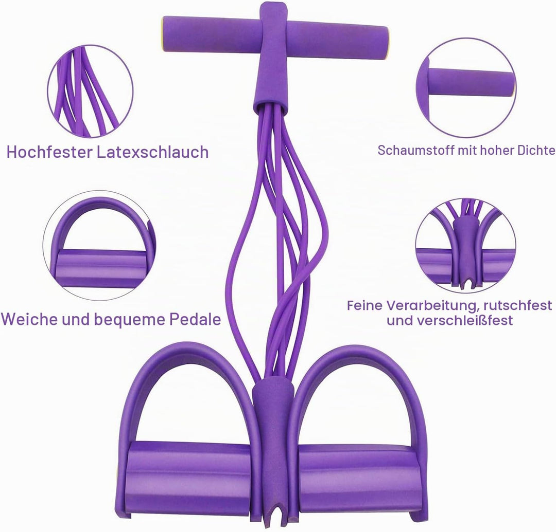 Bauchtrainer, Multifunktionales Spannseil mit Rückentrainer und Fitnessbänder, Sit-Up Trainingsgerät