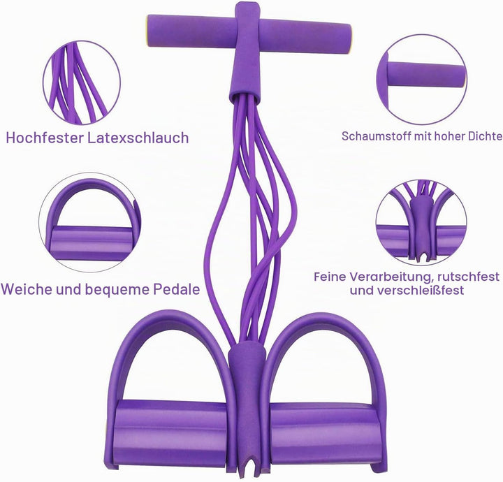 Bauchtrainer, Multifunktionales Spannseil mit Rückentrainer und Fitnessbänder, Sit-Up Trainingsgerät