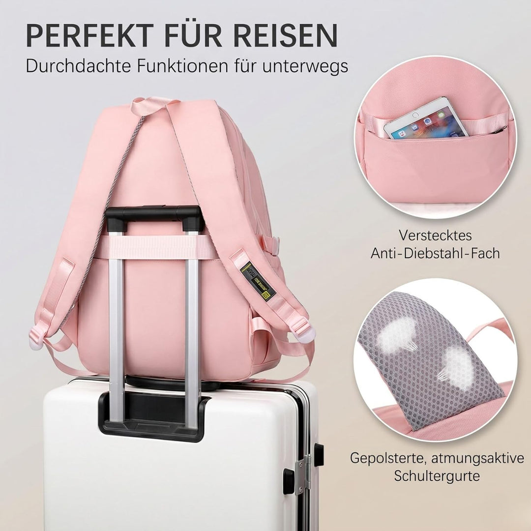JANSBEN Schulrucksack Mädchen Teenager Aesthetic Rucksack Schule Reissfestes Daypack mit Anti-Diebst