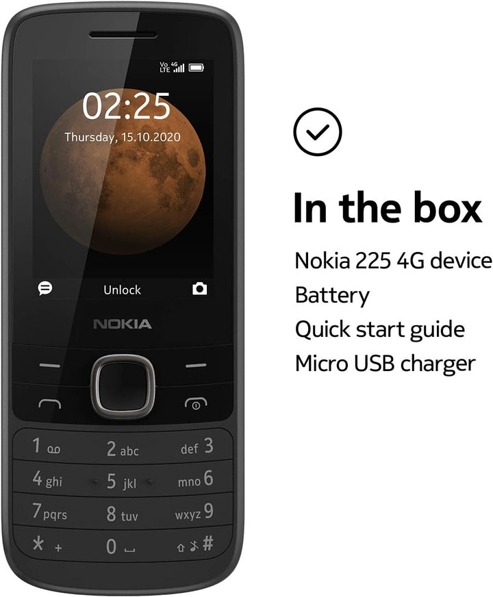 Nokia 225 (2020) 4G Dual-SIM Mobiltelefon im Premium Design (2.4" QVGA Display, 4G Technologie, Blue