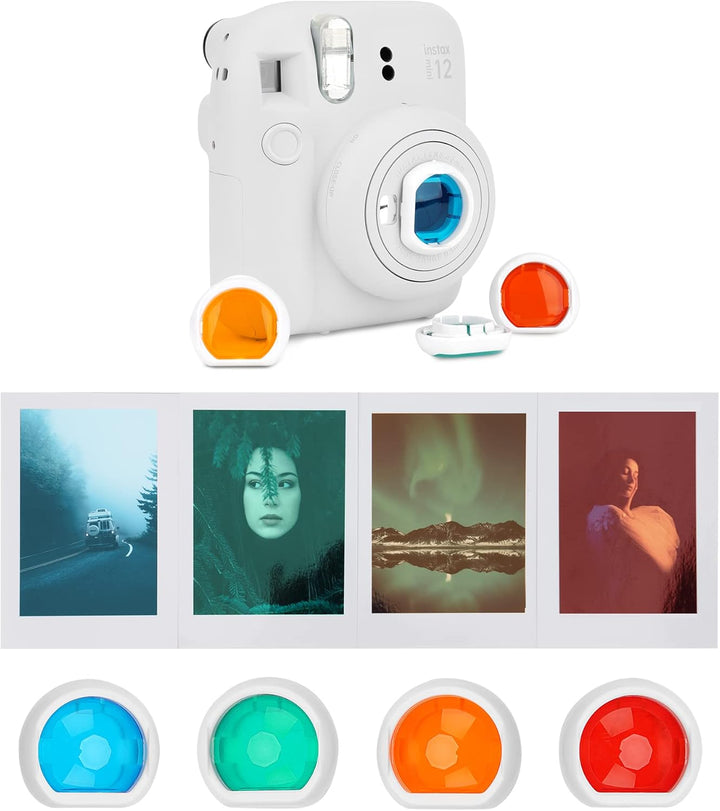 ZUIKAKU 15 in 1 Mini 12 Zubehör Kompatibel mit Fujifilm Instax Mini 12 Sofortbildkamera. (Weiss), We