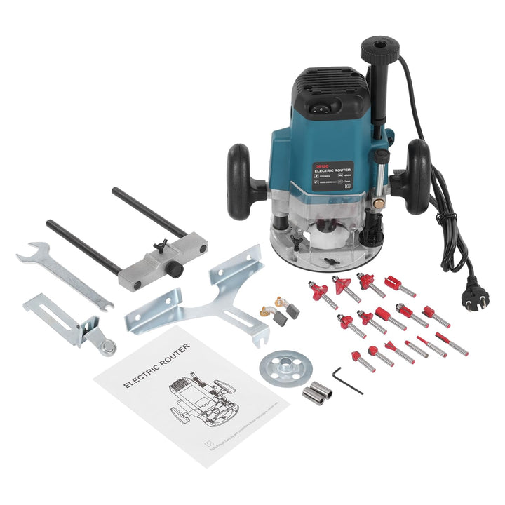 Fräsmaschine für Oberfräse 2200W Electric Hand Holz Oberfräse Kantenfräse Holzschneider Router, Komp