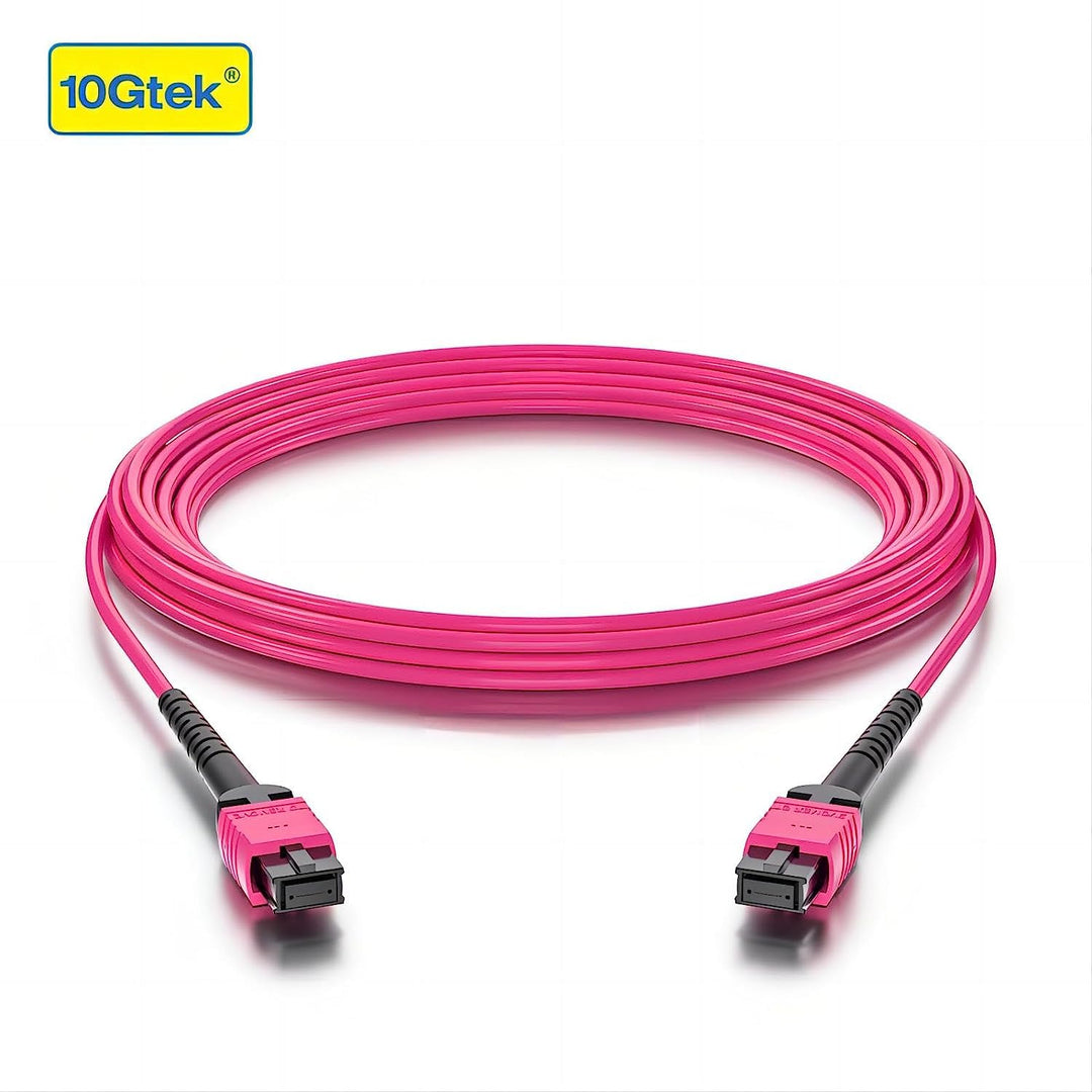 Fiber Patch Cable - MPO to MPO, Multimode OM4 50/125μm Fiber Jumper Patch Cord, 8-Core, POLARITY B (