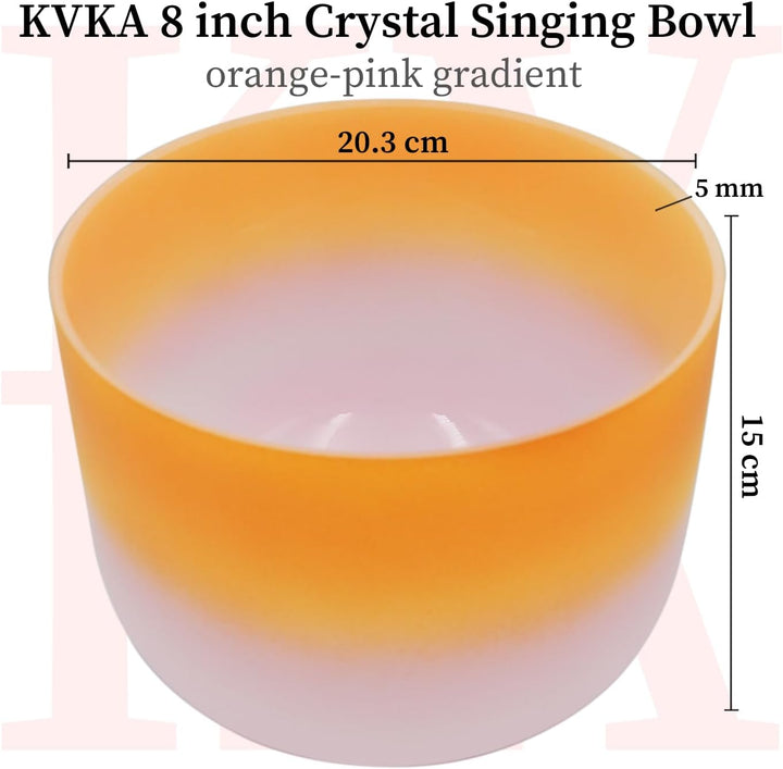 KVKA 20cm Klangschalen, 432Hz 8 inch Half-pink Design Chakra Klangschale für Yoga Meditation Sound H