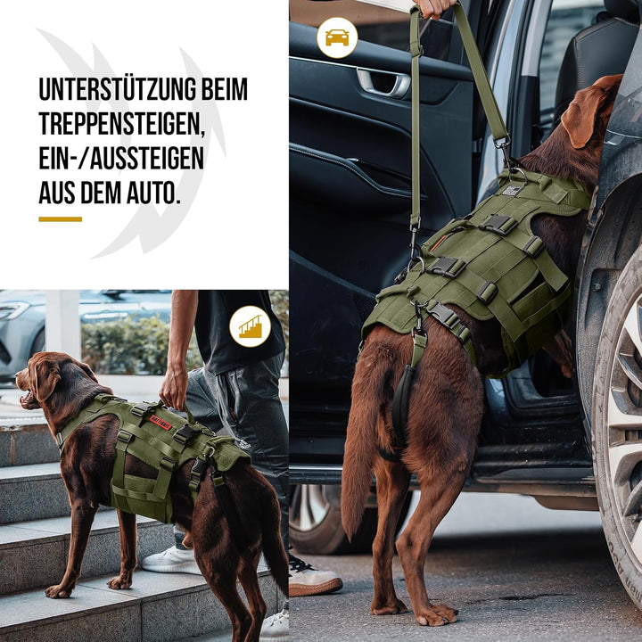 OneTigris Hebegeschirr, Invictus Unterstützung Hundegeschirr für Mittelgrosse Grosse Hunde, Sicherhe