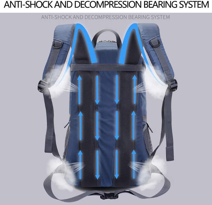 40L Leichter Tagesrucksack Radfahren Wandern Wasserdichter Reiserucksack (Marineblau), Marineblau