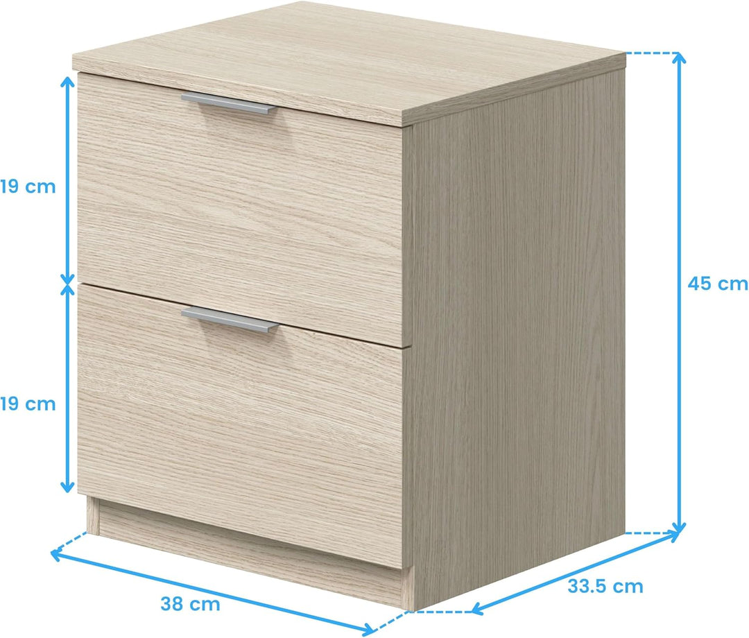 Habitdesign Nachttisch, Office Book, Low-Cost-Modell, Eichen-Finish, Masse: 38 cm (Breite) x 45 cm (