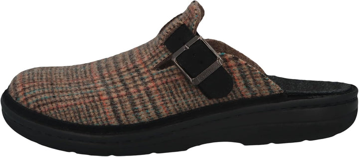 Berkemann Herren Mirko Pantoffeln 41.5 EU Dunkelbraun Blau Karo, 41.5 EU Dunkelbraun Blau Karo