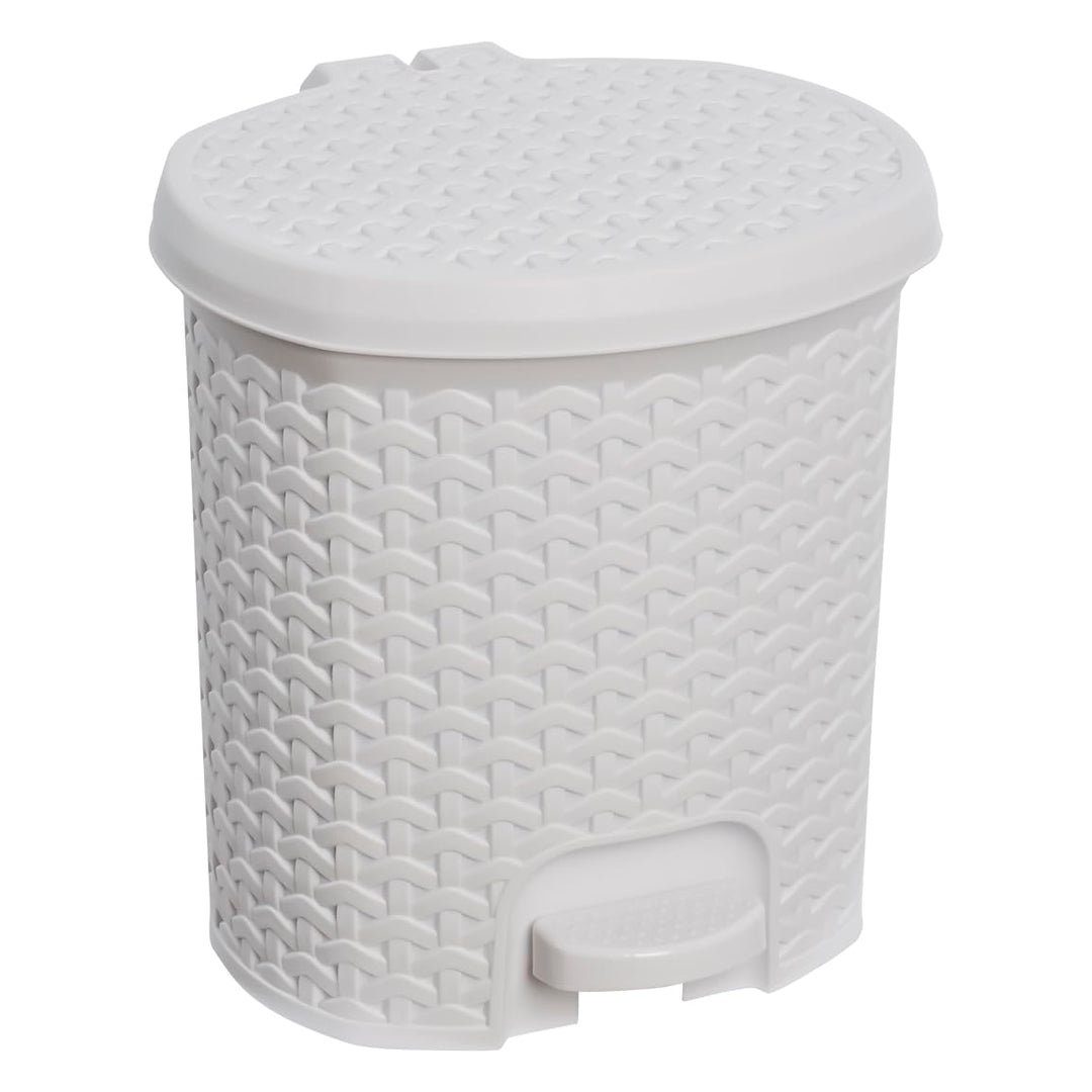 keeeper Treteimer, Mülleimer mit Tretpedal, 5,5 l, 22,5 x 24 x 26 cm, Tjark, Weiss (Nordic White) No