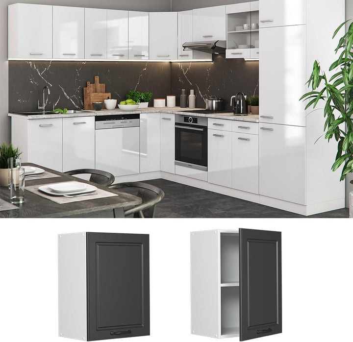 Vicco Hängeschrank R-Line, Anthrazit Landhaus/Weiss, 45 cm Anthrazit Landhaus Hängeschrank 45 cm, An