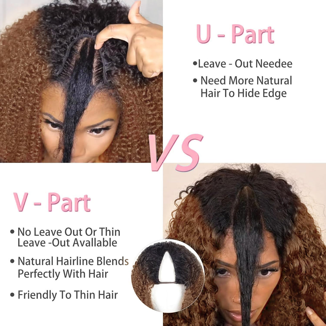 Hight Light V Part Wig Human Hair for Women 10A Upgraded U part Wig Human Hair Beginner Friendly 150