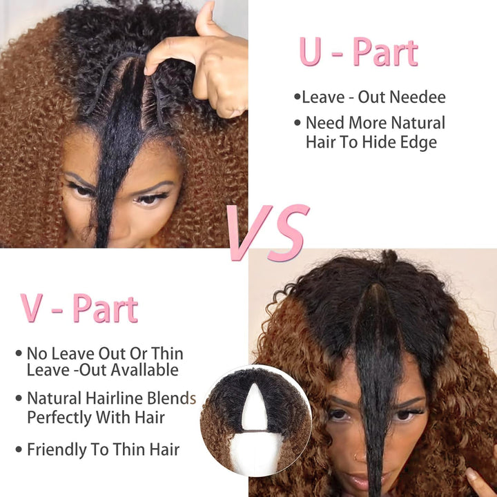 Hight Light V Part Wig Human Hair for Women 10A Upgraded U part Wig Human Hair Beginner Friendly 150