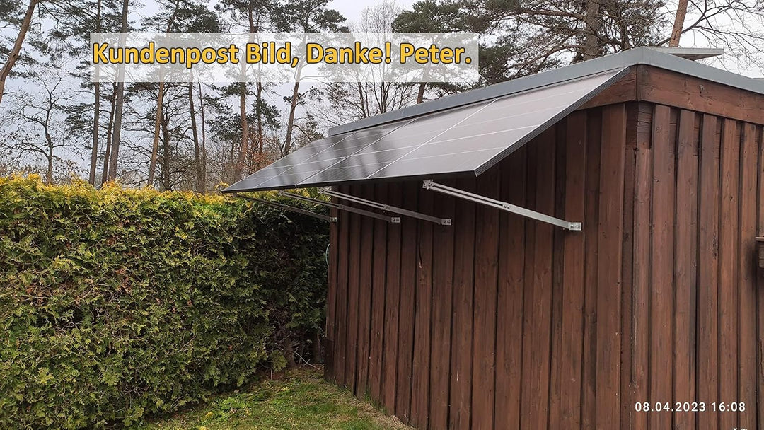 Solarmodul Dachhalterung Montage Balkongeländer, Befestigung Aufständerung, 0-60° Verstellbar Flachd