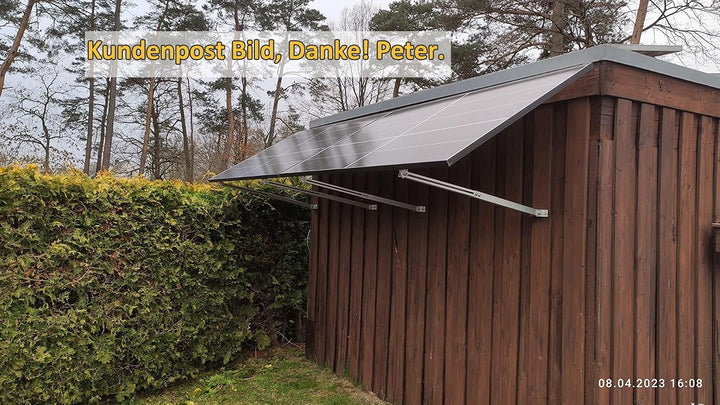 Solarmodul Dachhalterung Montage Balkongeländer, Befestigung Aufständerung, 0-60° Verstellbar Flachd