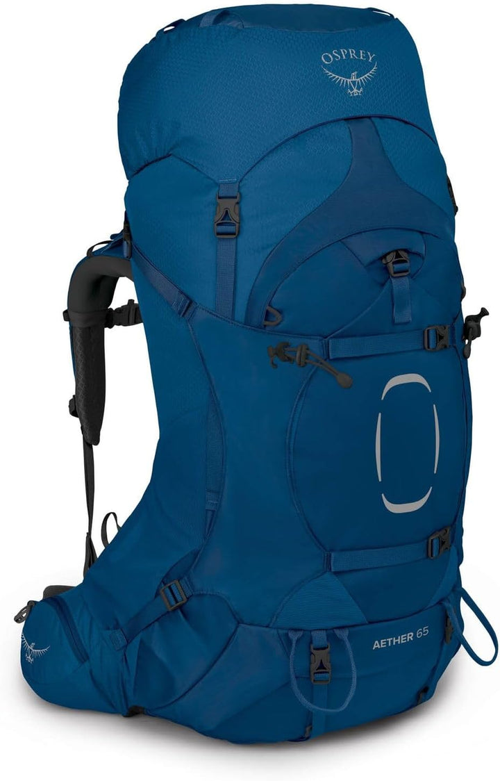 Osprey Aether 65 Trekkingrucksack für Männer Deep Water Blue S-M, Deep Water Blue S-M