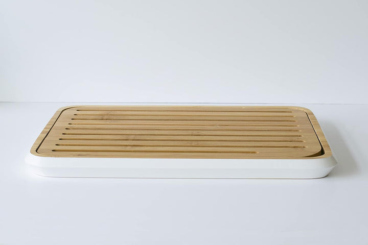 Pebbly Brotschneidebrett, Bamboo, Weiss,