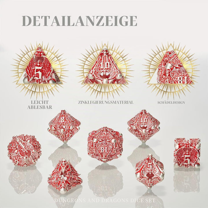 HNCCESG D&D Würfel Set für Dungeons und Drachen,D und D Würfel Set W20 W12 W10 W8 W6 W4 Würfelspiele