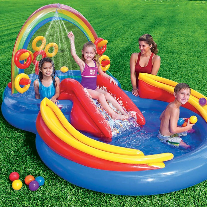 INTEX Inflatable Kids Rainbow Ring Water Play Center 57453EP by Intex