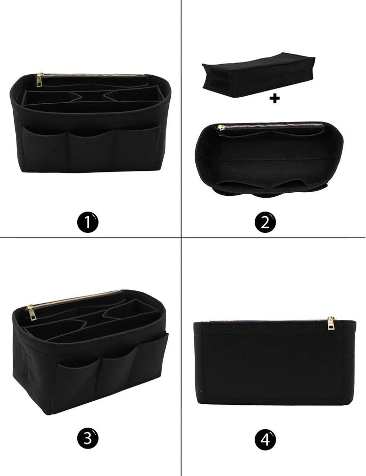 LEXSION Aufbewahrungstasche aus Filz für die Handtasche, passend für Speedy Neverfull, Schwarz (schw