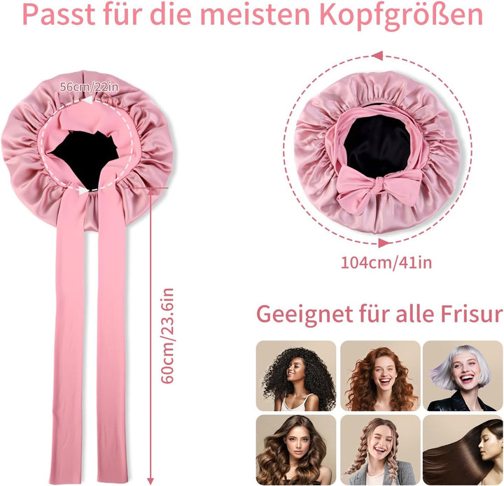 Seidenhaube zum Schlafen, 100% Maulbeerseide Haarhaube, 22 Momme Doppellagig Beidseitig Nutzbar, Sch