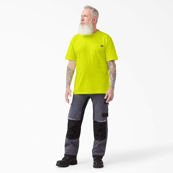 Dickies Herren Short Sleeve Heavyweight Heathered Crew Neck Tee T-Shirt XL Tall Hellgelb, XL Tall He