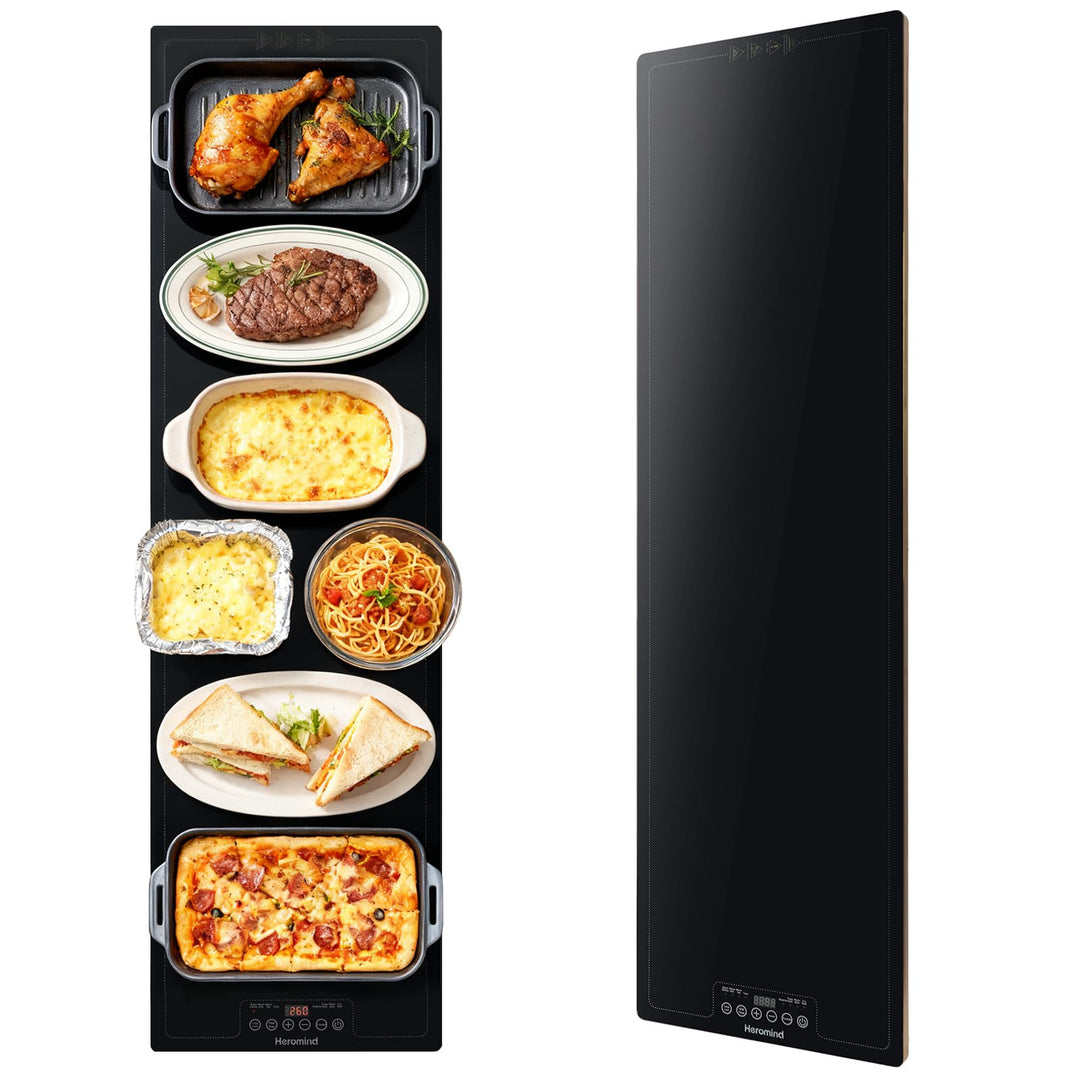 Wärmeplatte 120x35 cm, 550W Elektrische Warmhalteplatte, Touch-Bedienung, Für Grossküchen &amp; Catering