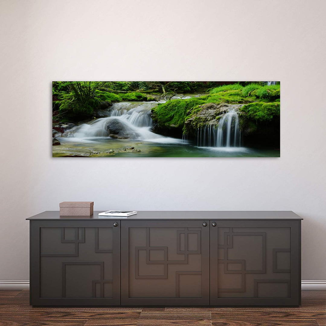 Feeby Bilder Wasserfall Wald 150x60 cm Wohnzimmer Schlafzimmer Büro Flur Küche Wandbilder Modern Bil