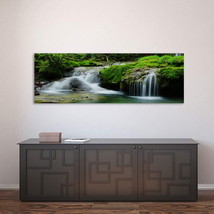 Feeby Bilder Wasserfall Wald 120x40 cm Wohnzimmer Schlafzimmer Büro Flur Küche Wandbilder Modern Bil