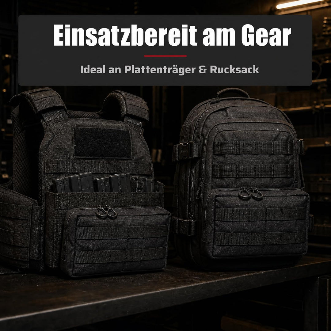 Zentauron Molle Tasche horizontal Utility Pouch für Rucksäcke Plattenträger Schutzwesten aus Cordura