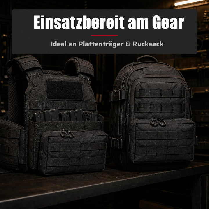 Zentauron Molle Tasche horizontal Utility Pouch für Rucksäcke Plattenträger Schutzwesten aus Cordura