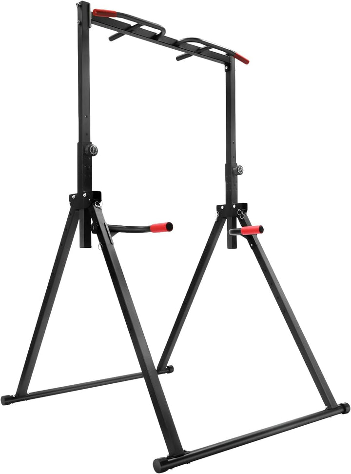 Faltbar Power Tower 200kg Tragfähigkeit Dip Station Einstellbare Höhe 1.75-2.3m Kraftstation mit Kli