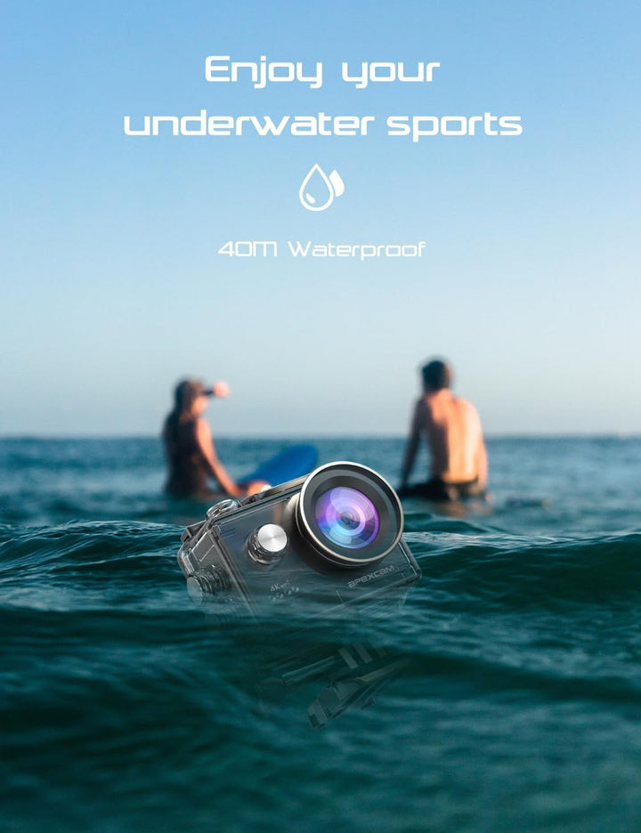 Apexcam 4K Action Cam 20MP mit 64GB Speicherkarte WiFi Sports Kamera Ultra HD Unterwasserkamera 40m
