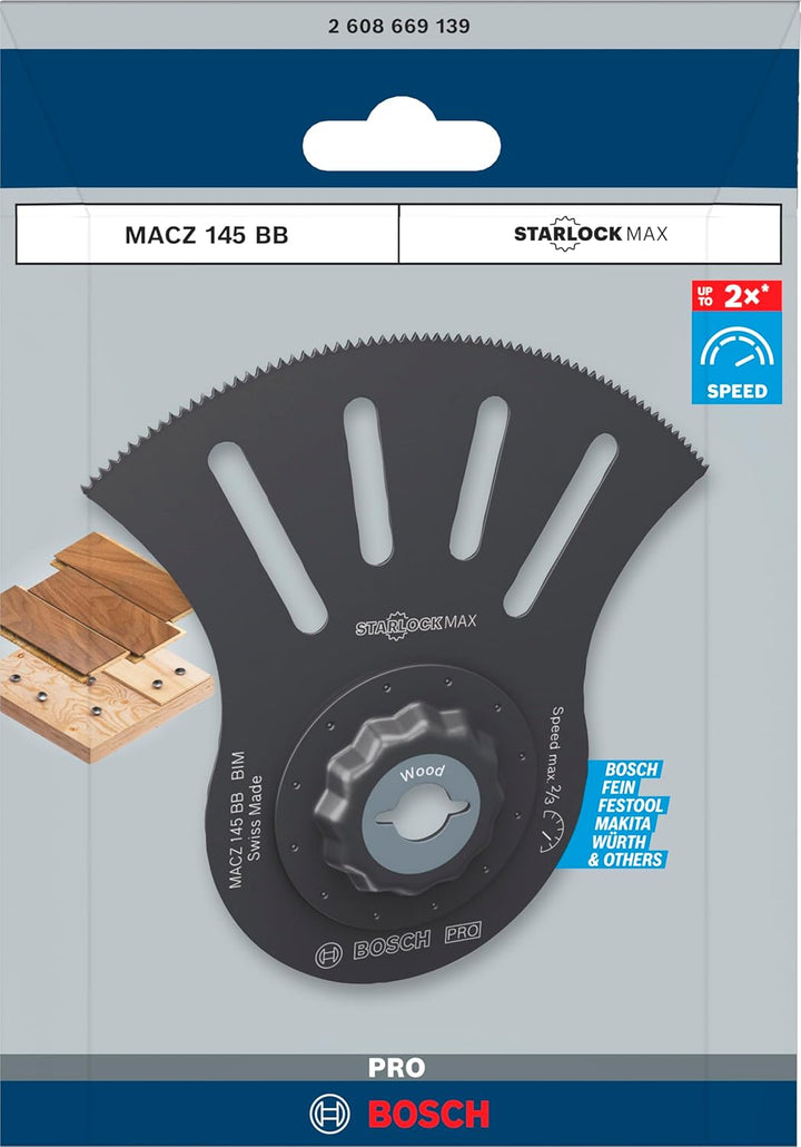 Bosch 1x PRO Multi Material MACZ 145 BB Blatt für Multifunktionswerkzeuge (für Parkett, Holz mit Näg