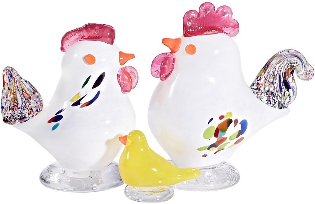 CRISTALICA Glasfigur Huhn weiss 14,5cm