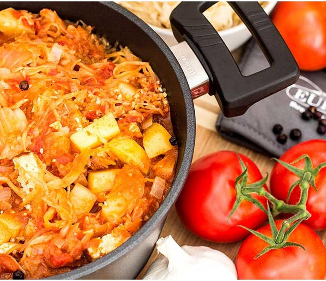 Eurolux Guss-Topf Induktion Set & Deckel Ø 28 cm - ca. 6,5 Liter - grosser hoher Universal-Koch-Topf