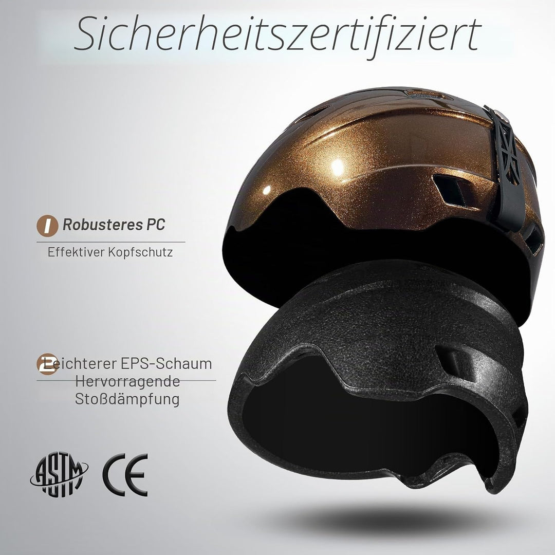 Odoland Skihelm und Skibrille Set Snowboardhelm mit Snowboardbrille für Damen und Herren Ski Goggles