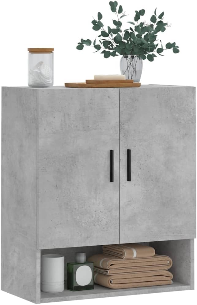 Wandschrank Betongrau 60x31x70 cm Holzwerkstoff Hängeschrank Badschrank Langlebiges Material Widerst