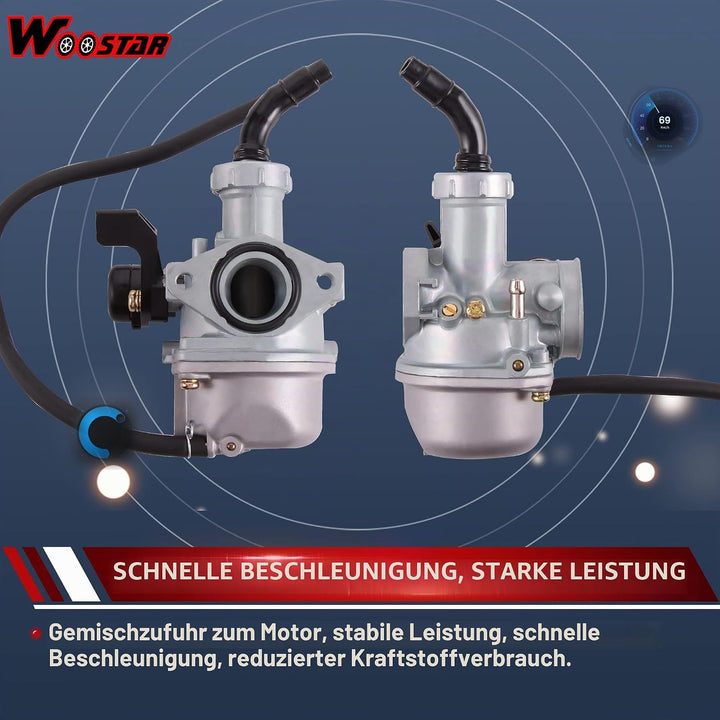 WOOSTAR PZ22 Vergaser 22mm mit Luftfilter und Ansaugkrümmerrohr Ersatz für 4 Takt 110ccm 125ccm Dirt
