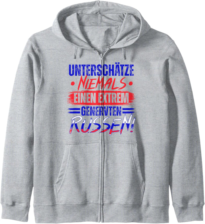 Unterschätze Niemals Einen Extrem Genervten Russen Slavisch Kapuzenjacke