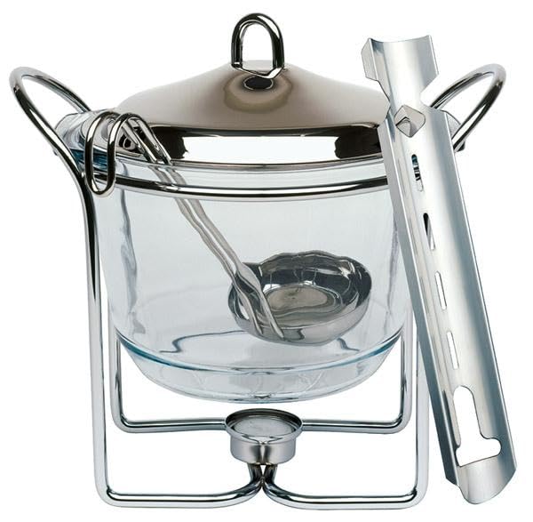 APS Servierschale mit Stövchen 'FEUERZANGENBOWLE' - Edelstahl, Glas, Traditionell, 4 Liter, Punschsc