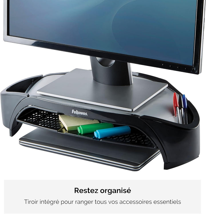 Fellowes Monitorständer Smart Suites Plus, höhenverstellbar, für Monitore bis 21 Zoll, platzsparende