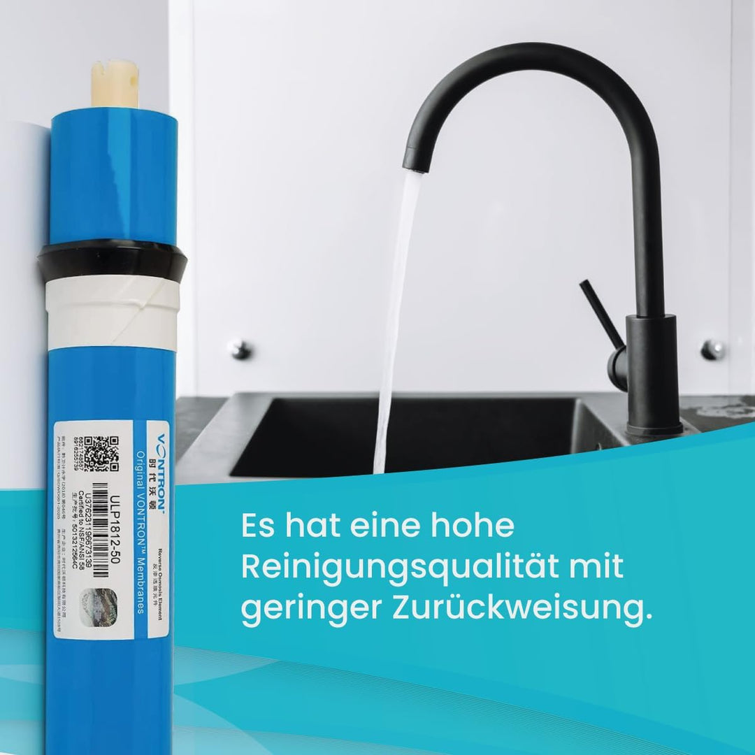 Vontron-Membran, ideal für Umkehrosmose, 50 GPD, speziell für die Entfernung von organischen Salzen,