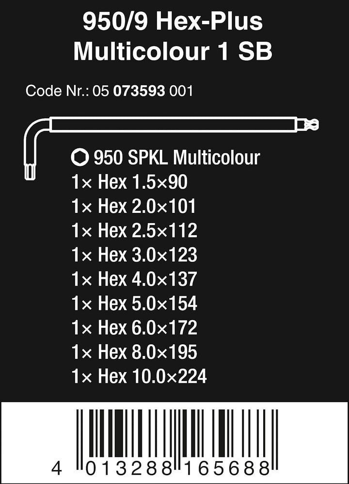 Wera 8100 SA 2 Zyklop Speed-Knarrensatz, 1/4 Zoll metrisch & 05073593001 950/9 Hex-Plus 1 SB Winkels