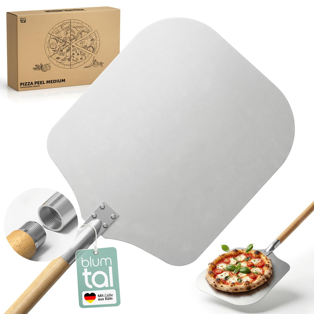 Blumtal Pizzaschieber mit grosser Fläche und abnehmbaren Griff - 30,5cm x 30,5cm Pizzaschaufel Alumi