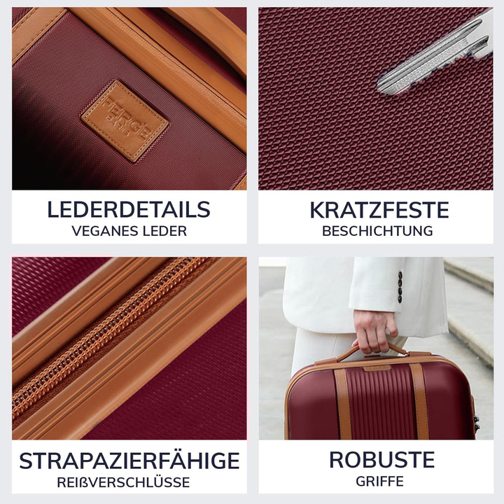 FERGÉ Handgepäck-Koffer Hartschale Milano Bordgepäck Rollkoffer 55 cm Reisekoffer Kabinen-Trolley 4