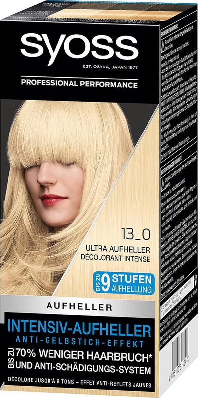 Syoss Color Coloration 13_0 Ultra Aufheller Stufe 3 (3 x 135 ml), Aufheller für dunkle Haare hellt b