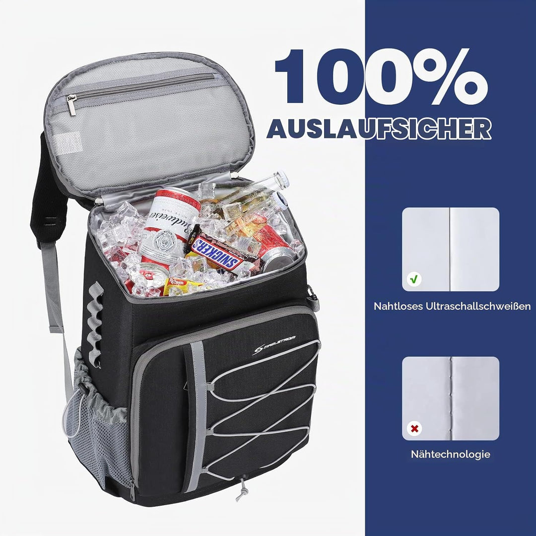 Maelstrom Kühlrucksack 35/50 Dosen, Isolierter Cooler Rucksack Auslaufsicher, Grosse Kühltasche Ruck