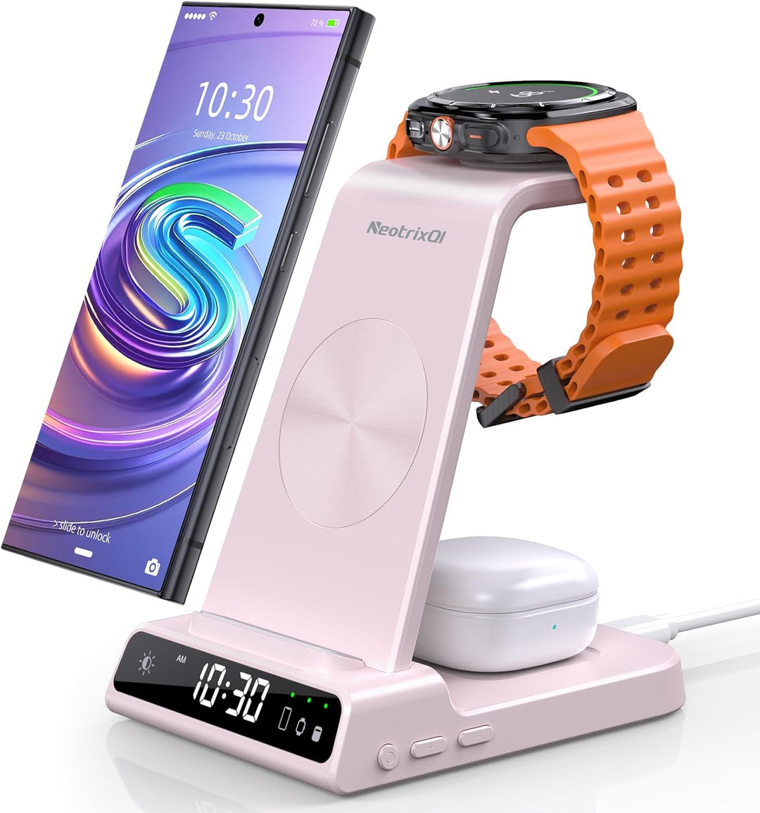 Wireless Charger für Samsung Ladestation für Galaxy S25 Ultra, Induktive Ladestation für Samsung Gal